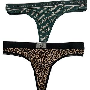 Set of 2 Victoria's Secret Womens Multicolor Size M Thong/String Underwear